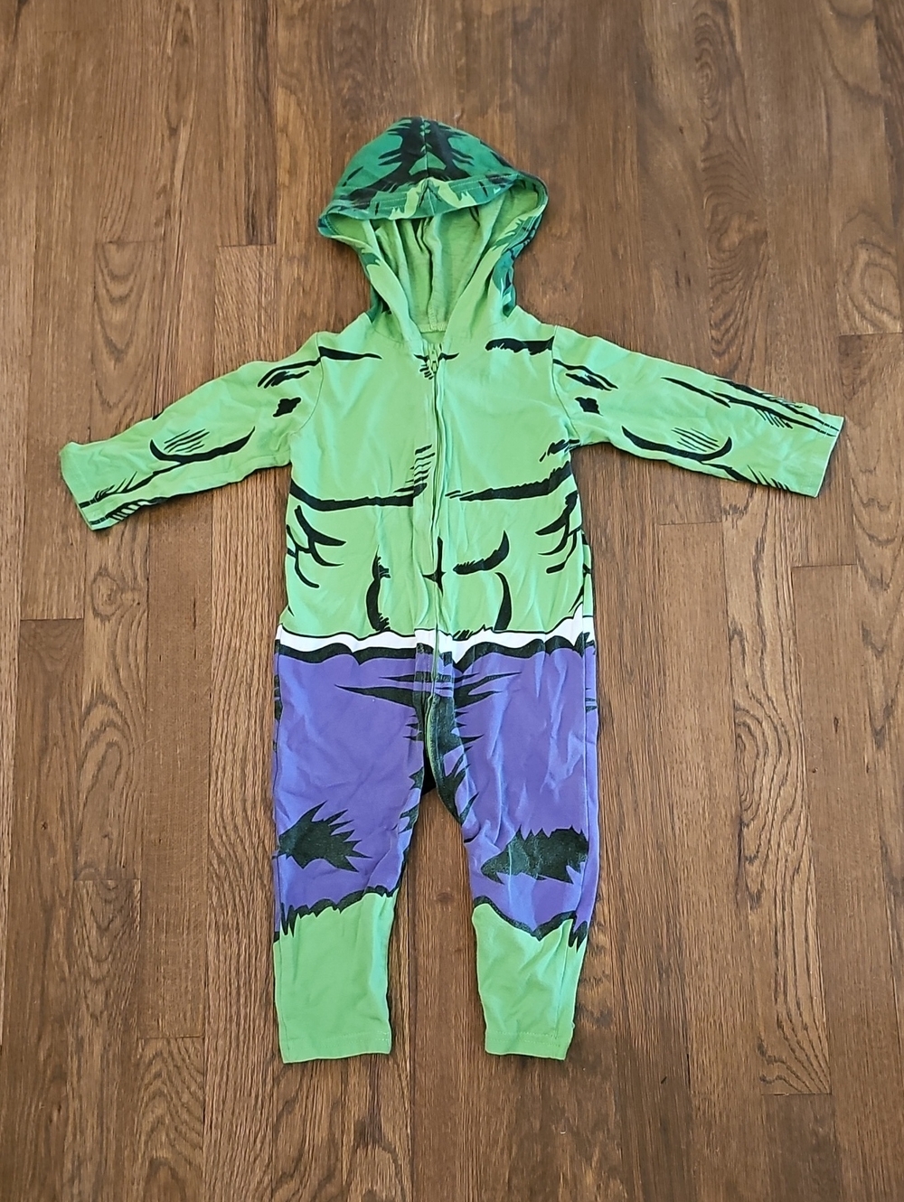 Marvel Hulk Costume Pajamas 2T EUC Super Hero Toddler Baby Comfy Zip Up Hoodie